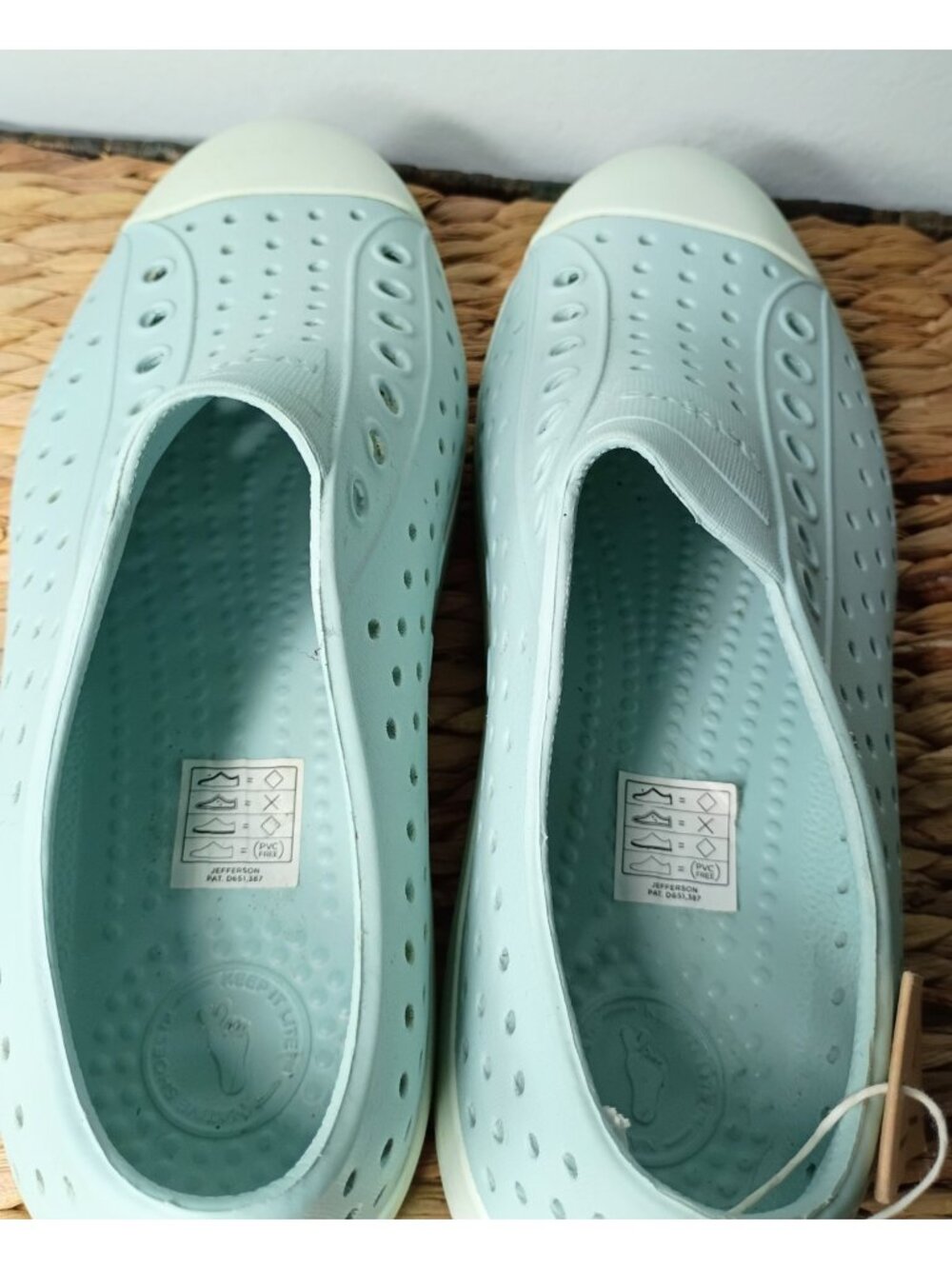Native Unisex Jefferson Slip On Shoes W7/M5 Ocean Green Waterproof Outdoor READ - Picture 5 of 10
